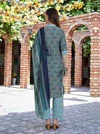 Fancy Cotton Blend Kurta Bottom And Dupatta Set For Women-thumb1