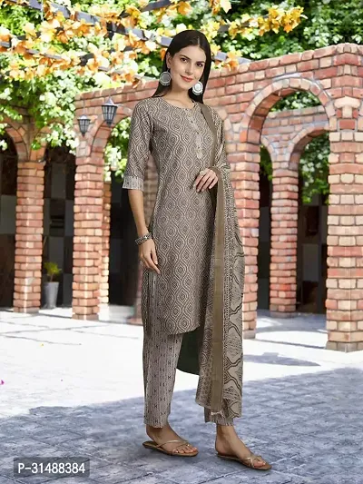 Fancy Cotton Blend Kurta Bottom And Dupatta Set For Women-thumb4