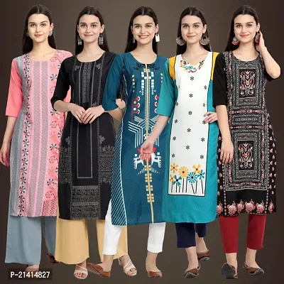 Fancy Crepe Kurtis For Women Pack Of 5