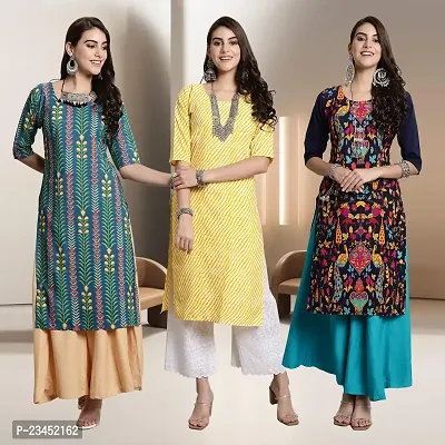 Fancy Rayon Kurtis For Women Pack Of 3