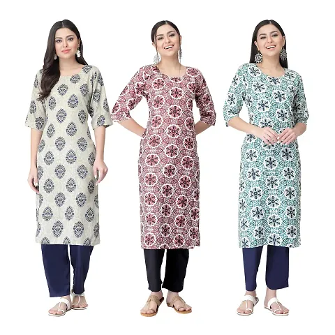 Classic Crepe Kurtis For Women Combo Pack Of 3