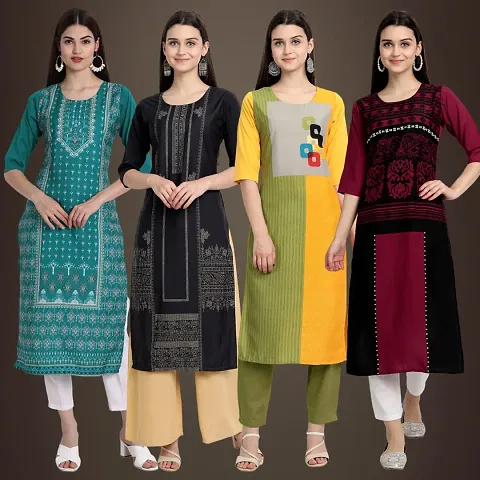 Stylish Fancy Crepe Kurtis Pack Of 4