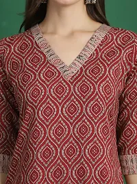 Stylish Maroon Cotton Printed Kurta Bottom and Dupatta Set For Women-thumb3