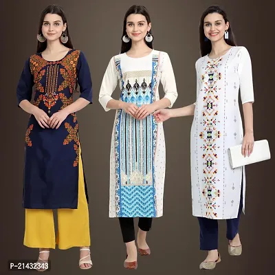 Fancy Crepe Kurtis for Women Pack Of 3-thumb0