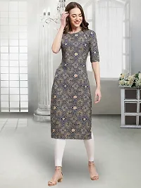 Stylish Black Crepe Stitched Kurta For Women-thumb1