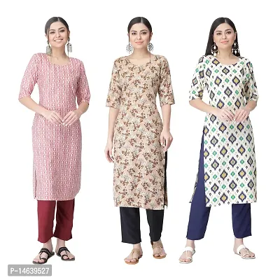 New Crepe Combo Printed Kurtis For Women Pack Of 3