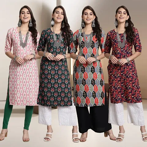 Fancy Crepe Kurtis for Women Pack Of 4