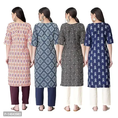 New Crepe Combo Printed Kurtis For Women Pack Of 4-thumb2