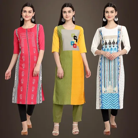 Stylish Fancy Crepe Kurtis Pack Of 3