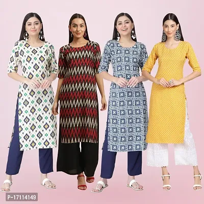 Women Stylish Crepe Printed Straight Kurta