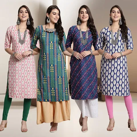 Fancy Crepe Kurtis for Women Pack Of 4