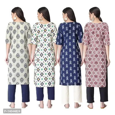 New Crepe Combo Printed Kurtis For Women Pack Of 4-thumb2