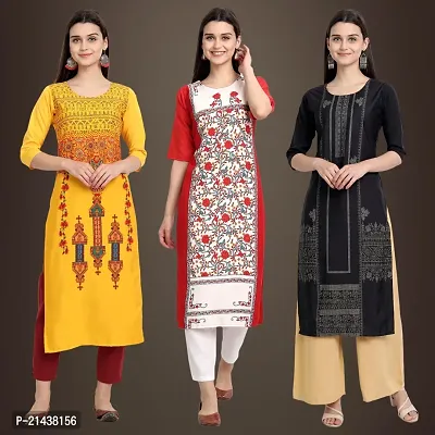 Fancy Crepe Kurtis for Women Pack Of 3-thumb0