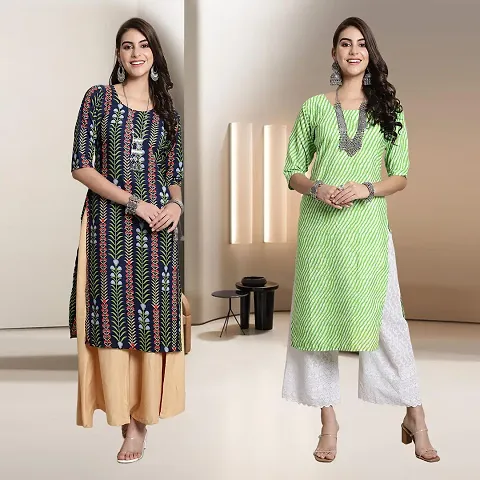 Fancy Rayon Kurtis For Women Pack Of 2