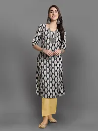 Stylish Crepe Printed Straight Kurta With Pant Set For Women-thumb1