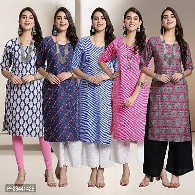 Fancy Crepe Kurtis For Women Pack Of 5