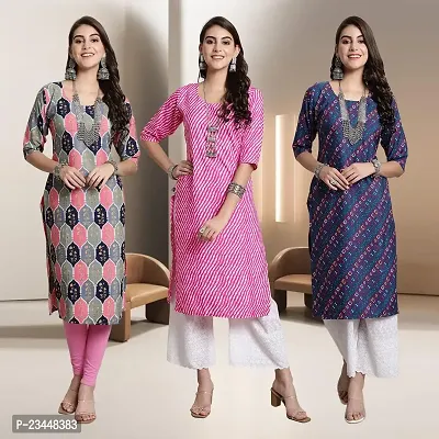 Fancy Rayon Kurtis For Women Pack Of 3-thumb0