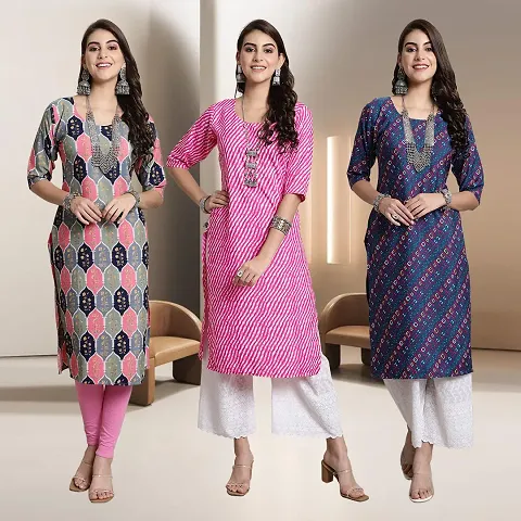 Fancy Rayon Kurtis For Women Pack Of 3