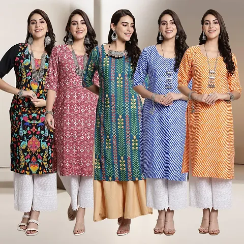 Fancy Crepe Kurtis For Women Pack Of 5