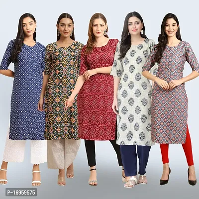 Women Stylish Crepe Printed Staright Kurta