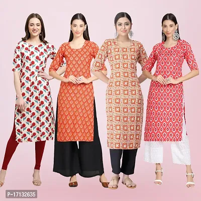 Women Stylish Crepe Printed Straight Kurta-thumb0