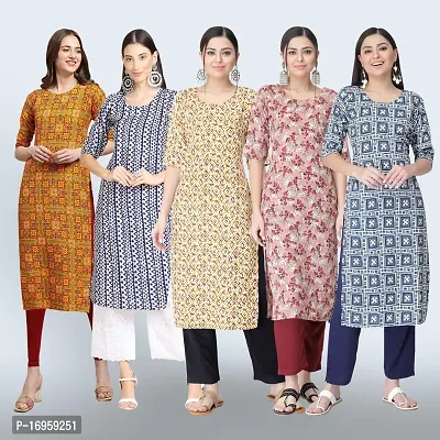 Women Stylish Crepe Printed Staright Kurta-thumb0