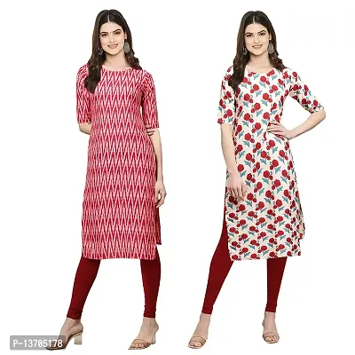 Stylish Crepe Digital Printed Kurta For Women- Pack Of 2