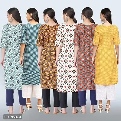 Women Stylish Crepe Printed Straight Kurta Combo-thumb2