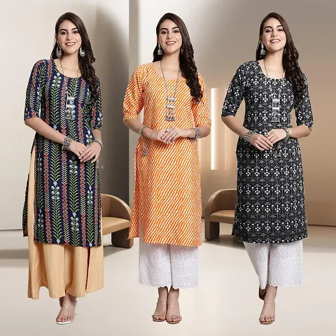 Fancy Rayon Kurtis For Women Pack Of 3