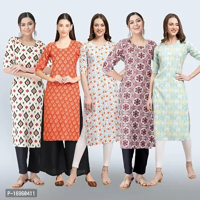 Women Stylish Crepe Printed Staright Kurta