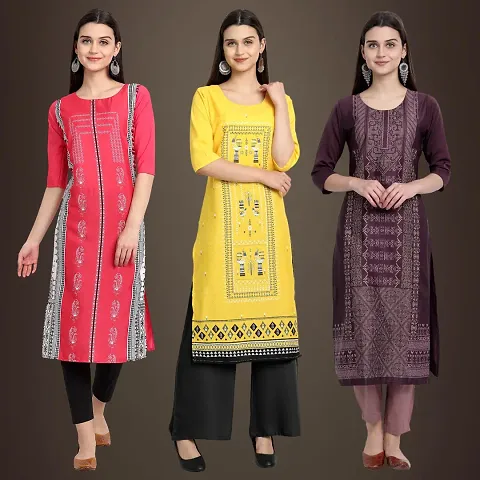 Fancy Crepe Kurtis for Women Pack Of 3