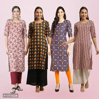 Women Stylish Crepe Printed Straight Kurta-thumb0