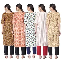 New Crepe Printed Kurtis Combo For Women Pack Of 5-thumb1