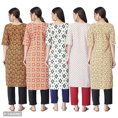 New Crepe Printed Kurtis Combo For Women Pack Of 5-thumb2