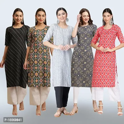 Women Stylish Crepe Printed Staright Kurta