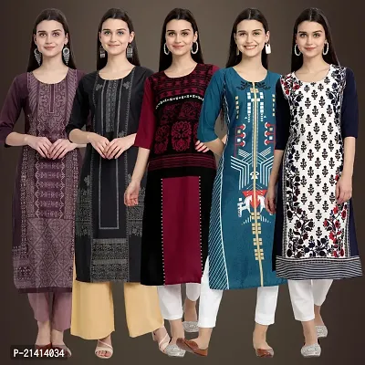 Fancy Crepe Kurtis For Women Pack Of 5-thumb0