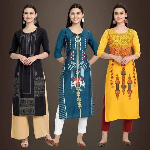 Fancy Crepe Kurtis for Women Pack Of 3