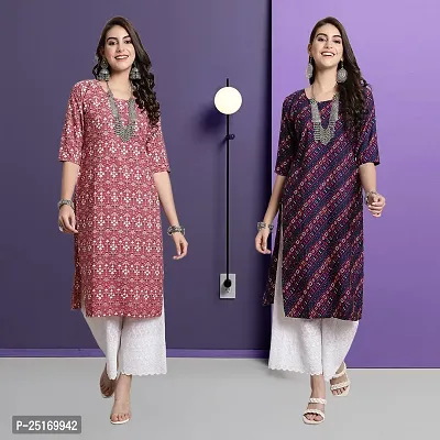 Fancy Crepe Kurtas For Women Pack Of 2-thumb0