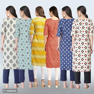 Women Stylish Crepe Printed Straight Kurta Combo-thumb2