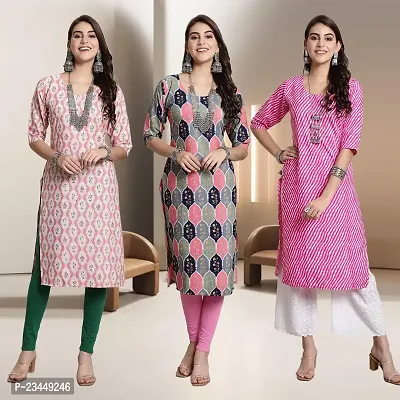 Fancy Rayon Kurtis For Women Pack Of 3-thumb0