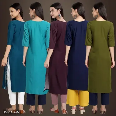 Fancy Crepe Kurtis For Women Pack Of 5-thumb2