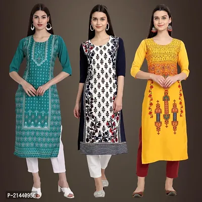 Fancy Crepe Kurtis for Women Pack Of 3-thumb0