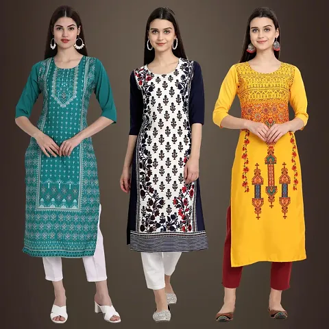 Fancy Crepe Kurtis for Women Pack Of 3