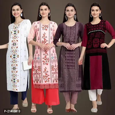 Fancy Crepe Kurtis for Women Pack Of 4-thumb0