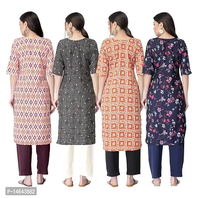 New Crepe Combo Printed Kurtis For Women Pack Of 4-thumb2