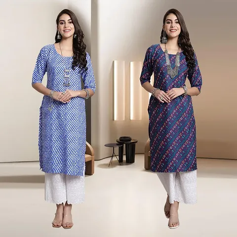 Fancy Rayon Kurtis For Women Pack Of 2