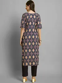 Stylish Crepe Printed Straight Kurta With Pant Set For Women-thumb2