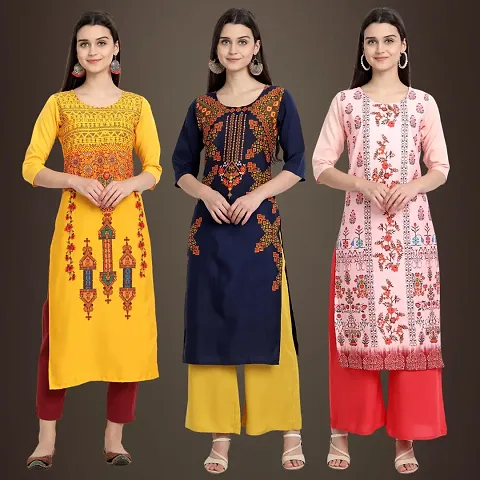 Stylish Fancy Crepe Kurtis Pack Of 3