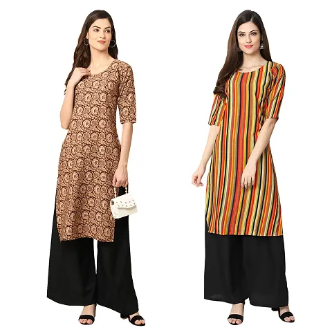 Stylish Crepe Printed Kurti - Pack of 2