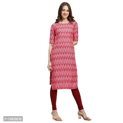 Stylish Pink Crepe Zig Zag Straight Kurta For Women-thumb0